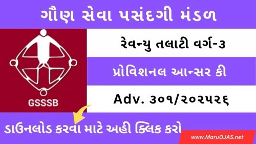 GSSSB Revenue Talati Provisional Answer Key 2025