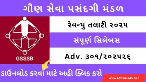 Revenue Talati Mains Exam All Syllabus 2025 GSSSB