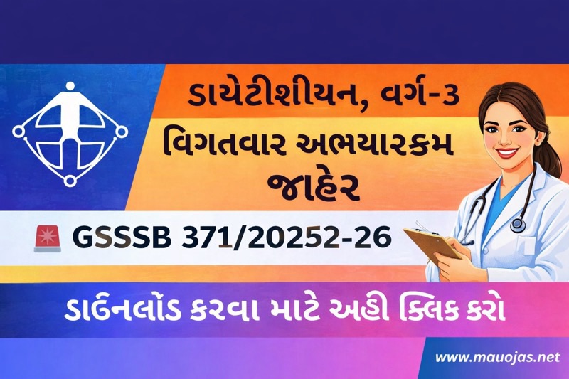 GSSSB Dietitian Syllabus 2025-26