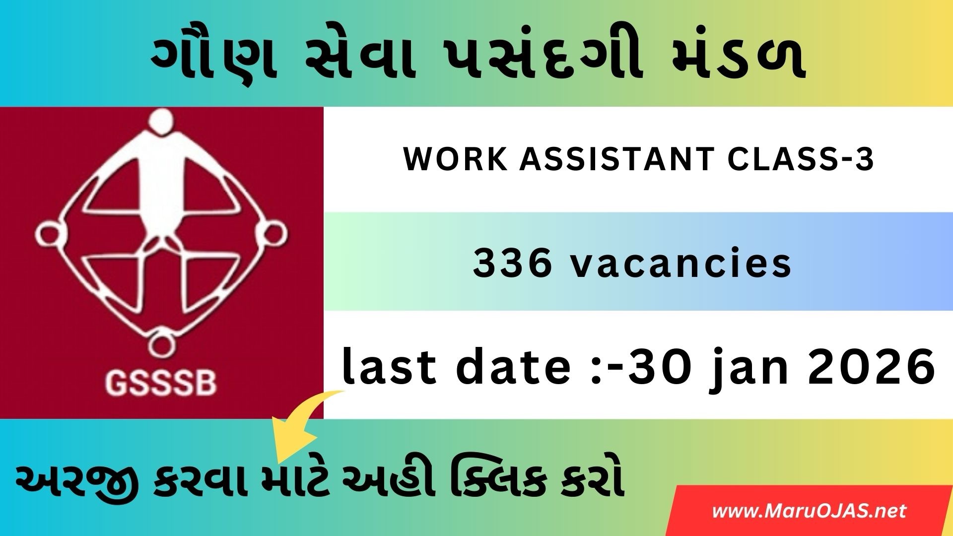 GSSSB Work Assistant Recruitment 355/202526